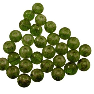 crackle bead 6mm d.green (30pcs) China - k823