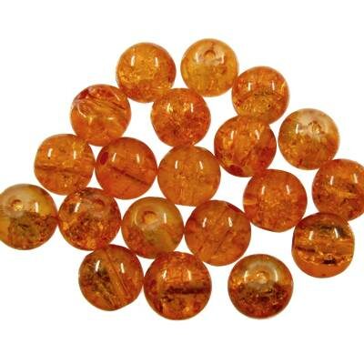 crackle bead 8mm orange (20pcs) China - k837-13