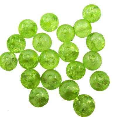 crackle bead 8mm green (20pcs) China - k831