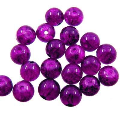 crackle bead 8mm d.violet (20pcs) China - k830