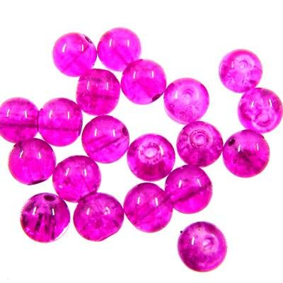 crackle bead 8mm pink (20pcs) China - k828