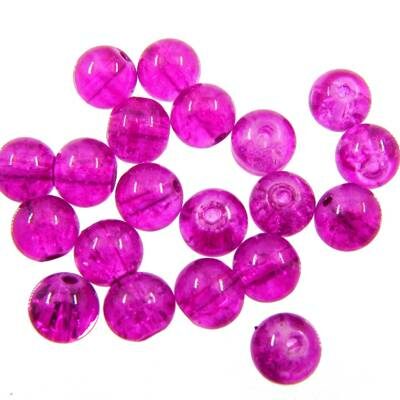 crackle bead 8mm pink (20pcs) China - k804
