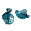 bead leaf 33x26x18mm twisted blue AB - k849