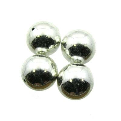 bead round 14mm acrylic (12pcs) silver color