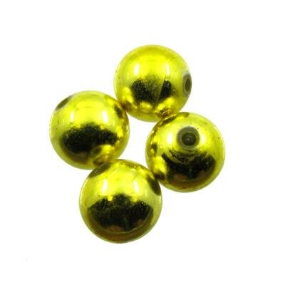 bead round 14mm acrylic (12pcs) gold color - k759