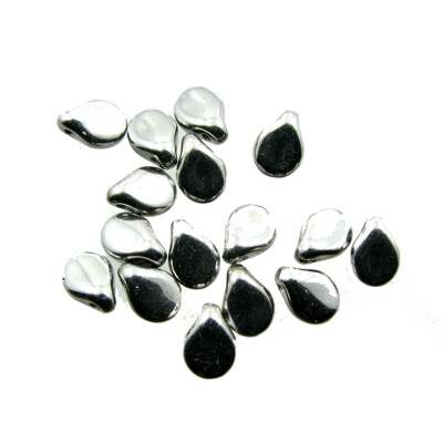 Pip beads 5x7mm Silver metallic (24pcs) Czech - j2200