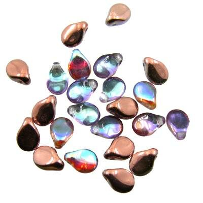 Pip beads 5x7mm Crystal Copper Rainbow (24pcs) Czech - j2204