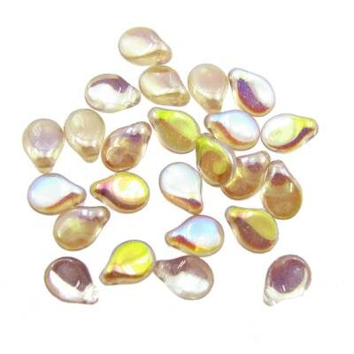 Pip beads 5x7mm Crystal Lemon Rainbow (24pcs) Czech - j2205