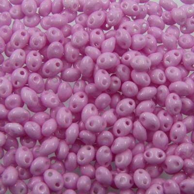 seed beads TWIN 2.5x5mm Solgel Dyed Pink (25g) Czech - j2095