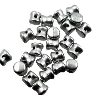bead Pellet 4x6mm Silver metallic (24pcs) Czech - j3055