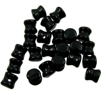 bead Pellet 4x6mm Black (24pcs) Czech - j3067