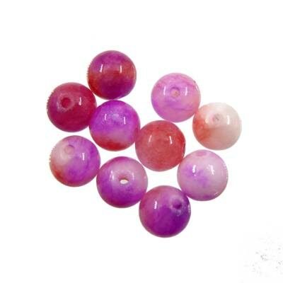 bead round 6mm imit.Persian Jade pink (10pcs) China - k841