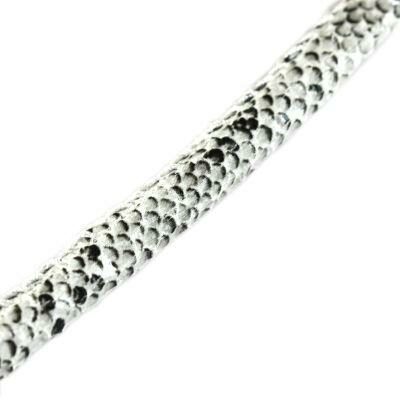 eco leather wire 5mm snake skin white (1m) - f12749