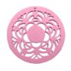 wooden pendant 50mm round pink - f10868