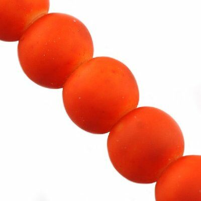 bead round 6mm rubber coated orange (30pcs) - f8665