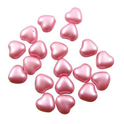 bead heart 6mm Pastel Pink (20pcs) Czech - j3118