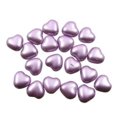 bead heart 6mm Pastel Lilac (20pcs) Czech - j3119