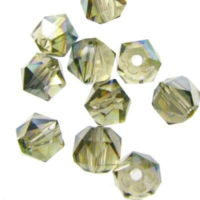 bead faceted 6mm greengray halfAB (10pcs) - k1025