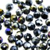 bead round faceted 4mm Black AB (50pcs) - k1043