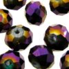 bead flat round faceted 8x10mm violet metallic (20pcs) - k1060
