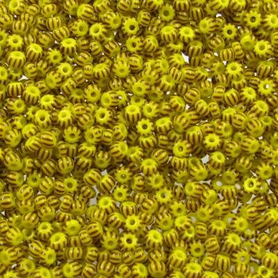 seed beads N10 yellow brown lined (25g) Czech - j1522
