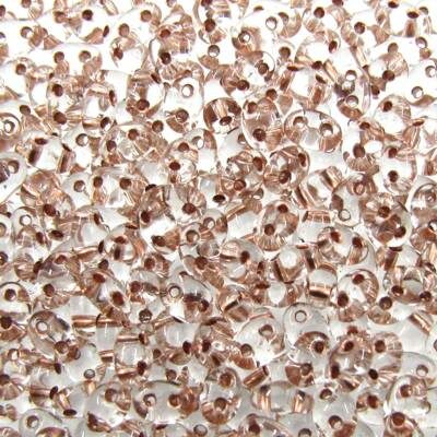 seed beads TWIN 2.5x5mm Crystal Copper lined (25g) Czech - j2013