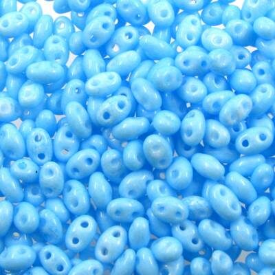 seed beads TWIN 2.5x5mm Blue Solgel Dyed (25g) Czech - j2101