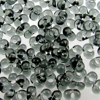 seed beads two-piece 3x6mm Black Diamond (25g) Czech - j1530