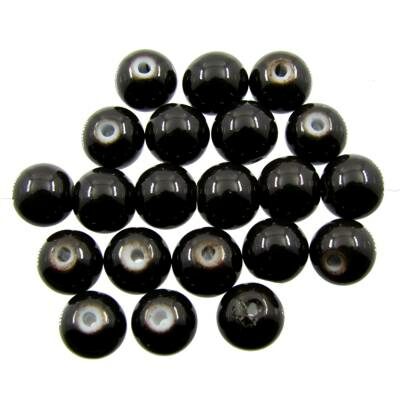 bead round 8mm (20pcs) black - k1003