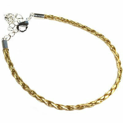 modular leather woven bracelet 19cm gold - f10510