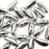 beads Chilli 4x11mm Silver metallic (24pcs) Czech - j3115