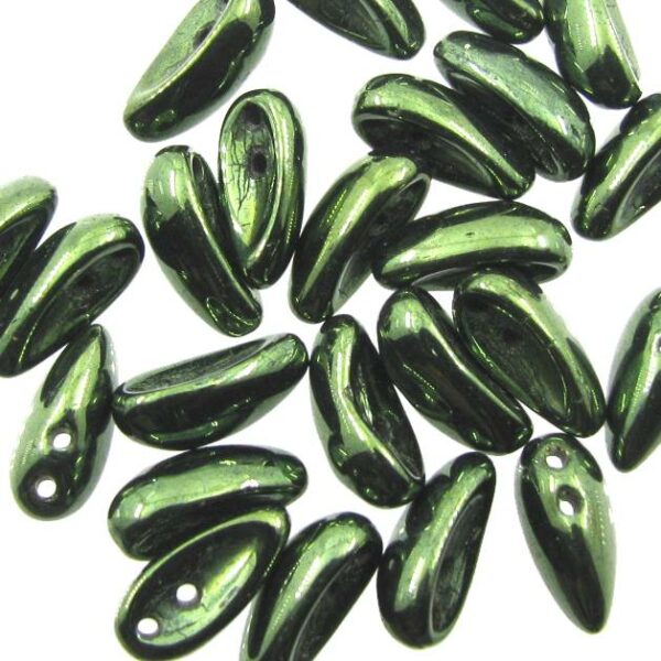 beads Chilli 4x11mm Olivine Metallic (24pcs) Czech - j3112