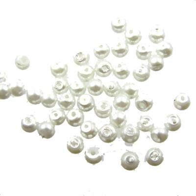 bead round 4mm white (50pcs) China - k1017