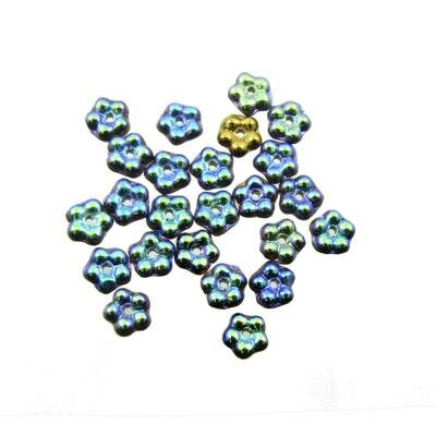 spacer 5mm Forget-Me-Not Crystal California Gold Blue (24pcs) - j3200