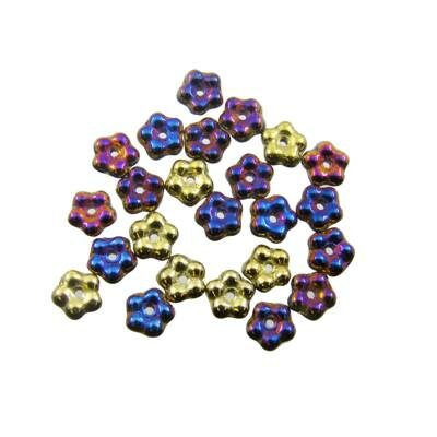 spacer 5mm Forget-Me-Not Crystal California Gold Violet (24pcs) Czech - j3204