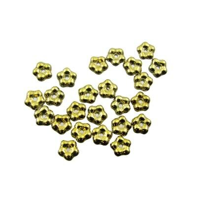 spacer 5mm Forget-Me-Not Crystal Gold (24pcs) Czech - j3203