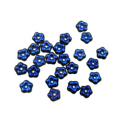 spacer 5mm Forget-Me-Not Crystal Jet Azuro (24pcs) Czech - j3202