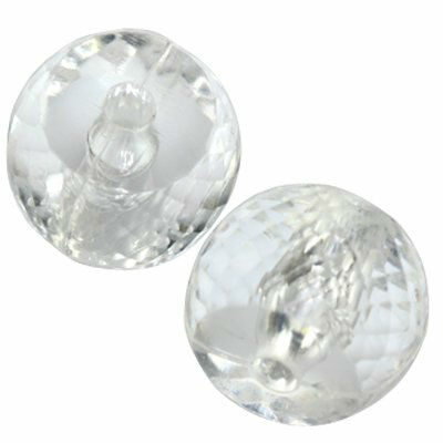 faceted transparent clod bead 15x16 mm - f10650