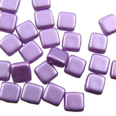CzechMates bead 6x6mm 2-holes pastel violet (24pcs) Czech - c66-25012