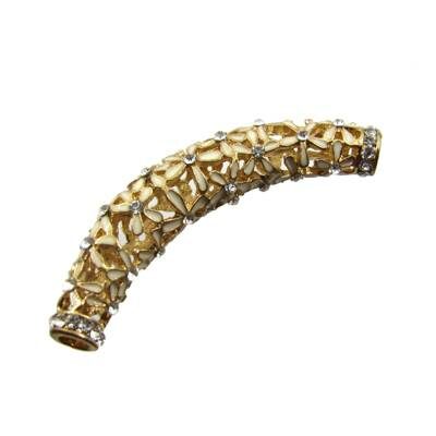 connector 60x20x10mm with rhinestone gold color - k1119