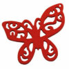 wooden pendant butterfly 50mm red - f10850