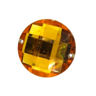 sew on stone acrylic round 25mm yellow - k996-dz