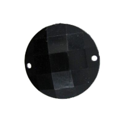 sew on stone acrylic round 25mm black - k996-me