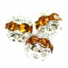 spacer bead round 8mm with topaz zircons - f6830