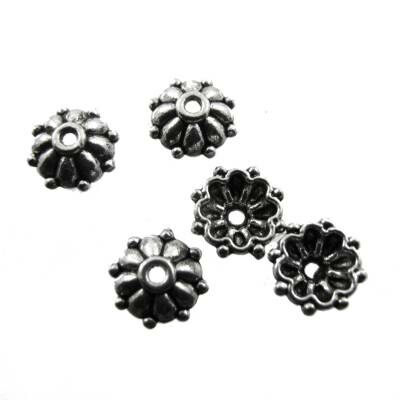 bead cup 8mm old silver color - k1269