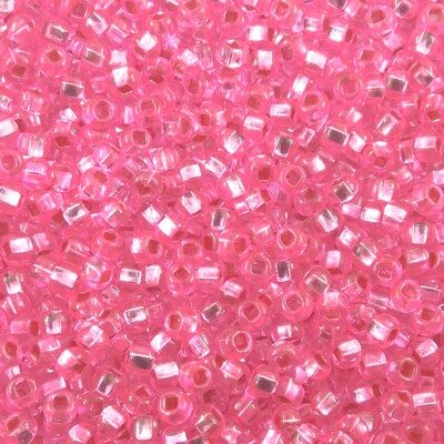 seed beads N10 CHot Pink silver lined (25g) Czech - j280