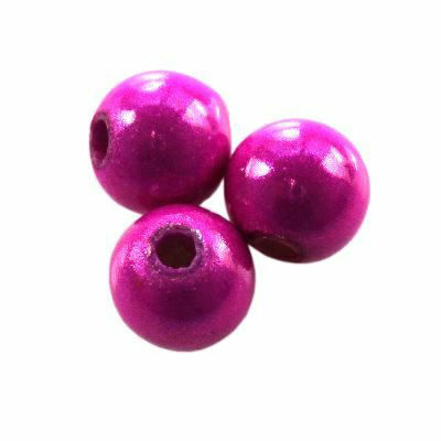 bead round 6mm plastic (30pcs) Miracle pink - f11282