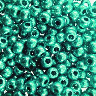 seed beads N6 Turquoise Metallic (25g) Czech - j392