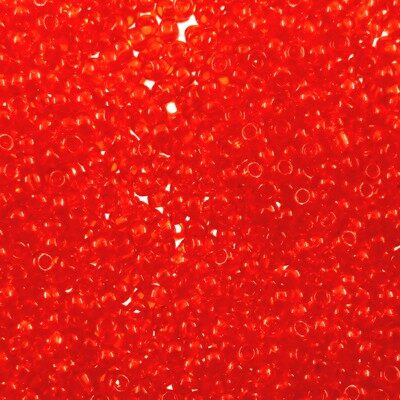 seed beads N11 light Red transp. (25g) Czech - j238