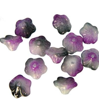 bead flower 5x8mm Funky Purple (12pcs) - j3211
